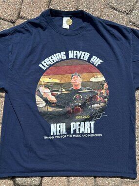 Neil Peart "Legends Never Die" T Shirt Sz XL